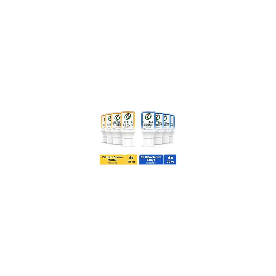 Cif Ultra Serum Kapsül Mutfak ve Banyo Temizleyici 10 Kat Konsantre 70 ml 4 AdetRE 70 ml X4