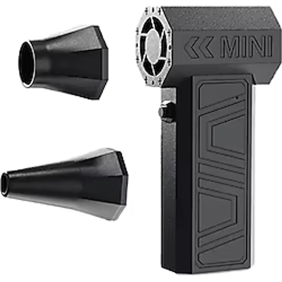 Çift Başlıklı Jet Fanı Mini Jet Fan Super Power Turbo Fan 130.000 Rpm Yüksek Hızlı Mangal Fanı - Siyah - 1 Adet