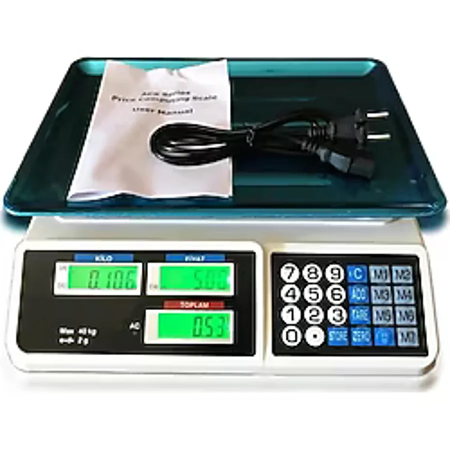 Çift Ekranlı 40 kg 2 gr Şarjlı Elektronik Hassas Terazi
