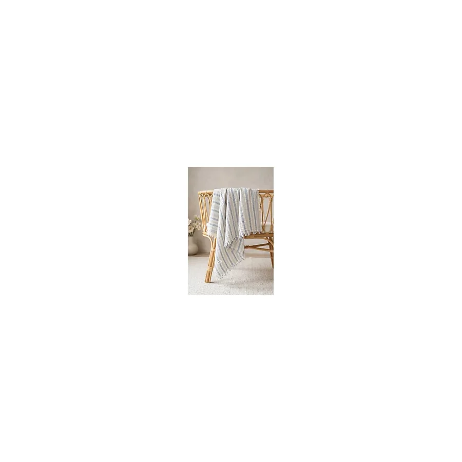 Çift Katlı Müslin Bebek Pike Örtü Yenidoğan Battaniyesi 85x95 Cm Bebek Pikesi Puset Örtüsü İndigo