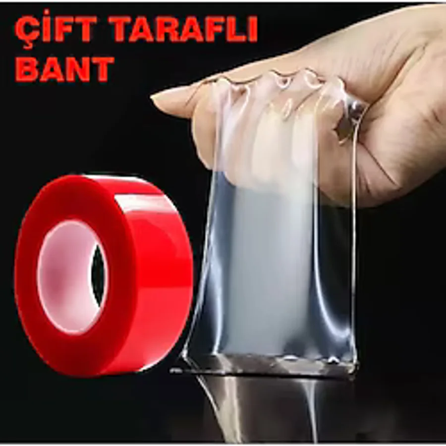 Çift Taraflı Bant Şeffaf Silikon Bant Su Geçirmez 5mt x 15mm