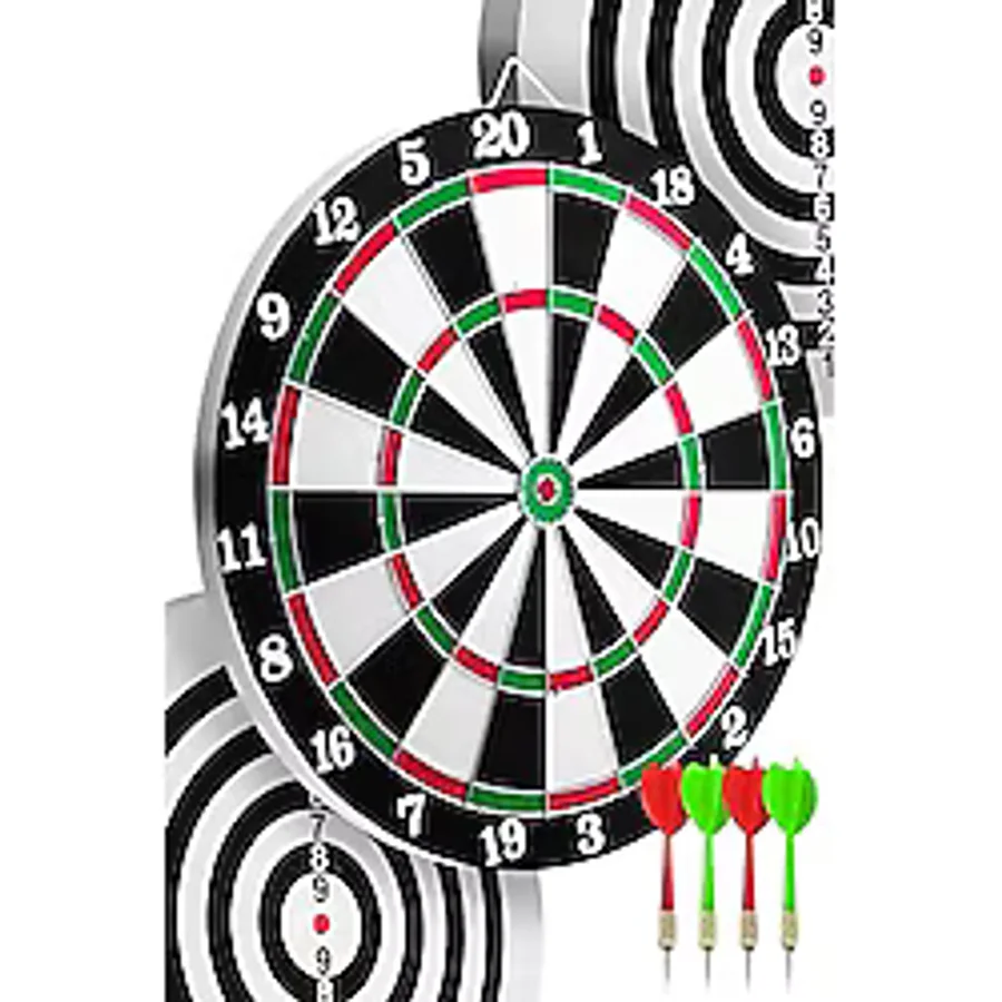 Çift Taraflı Dart Tahtası Seti Çelik Oklu Dart Hedef Tahtası Oyunu Takımı Dart Seti (12 İnç - 30 cm)