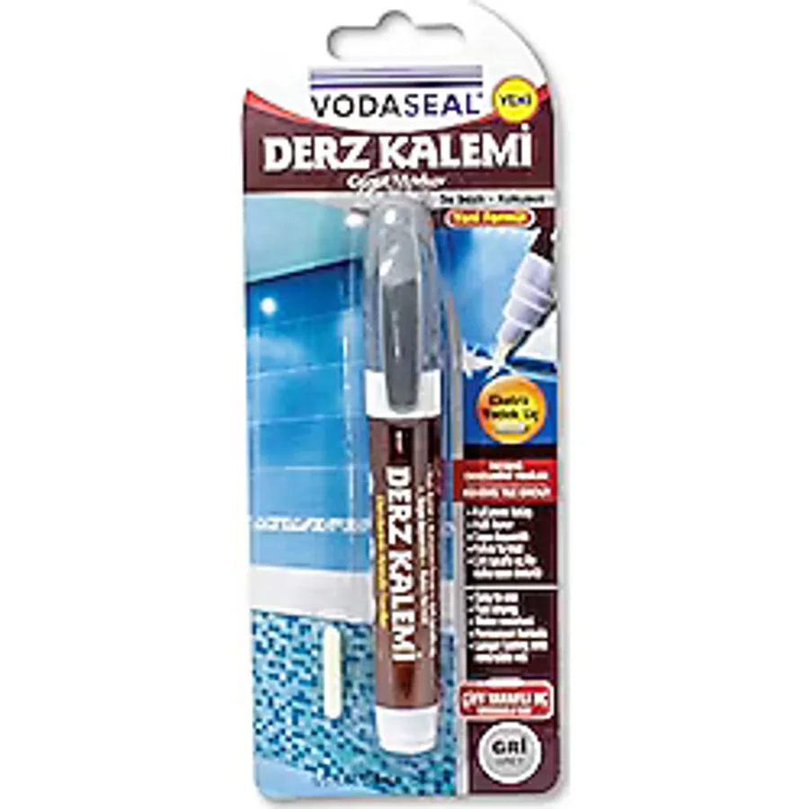 Çift Uçlu Su Bazlı Kokusuz Kalıcı Derz Kalemi - Gri Renk