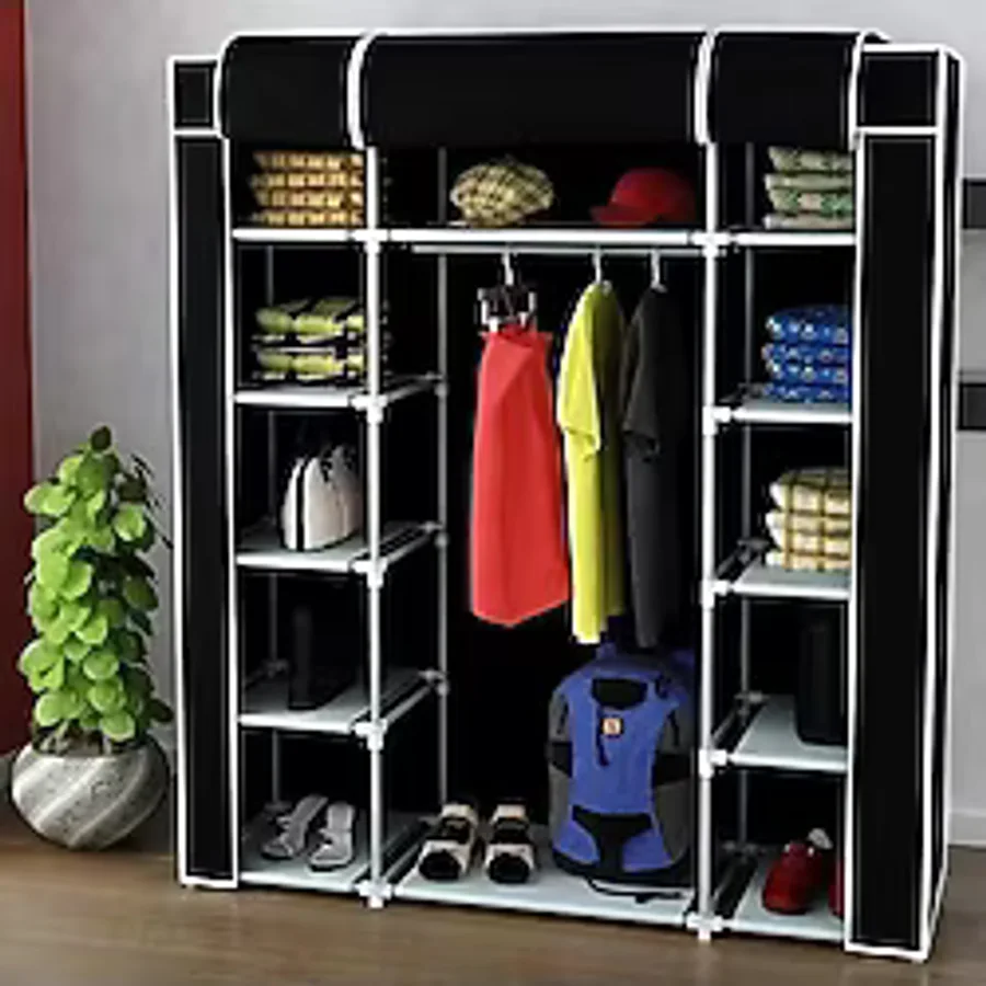 Çift Yandan Raflı, Kaliteli Pvc Profil Bez Dolap