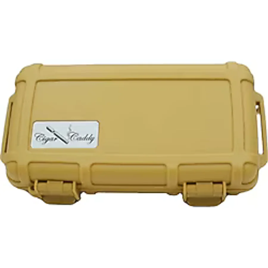 Cigar Caddy 5 Tan Travel Humidor Puro Kutusu