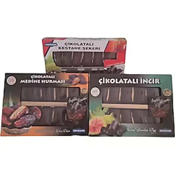 Çikolatalı Medine Hurması , Kestane Şekeri ve İncir 3lü Set 3x280gr