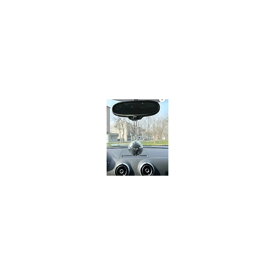 ÇİLEKHOMEAVM Disko Topu Dikiz Aynası Süsü - 6 Cm - Araba Süsü Cam Aynadan Yapılmaktadır
