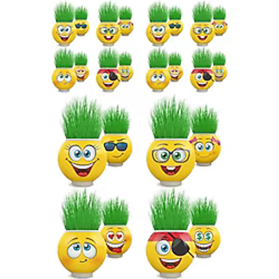 Çim Adam Orijinal 2Adet Lisanslı Eğlenceli Sevimli Ürün Emojili Çimoji Oyuncaklar Çocuk Eğitici Oyu
