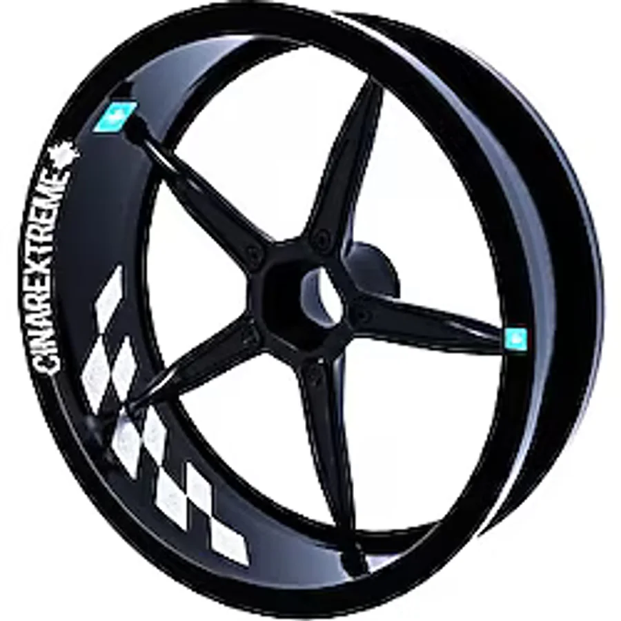 Çınar Extreme Gp Flag Damalı Floresan Sarı İç Jant Şeridi Sticker