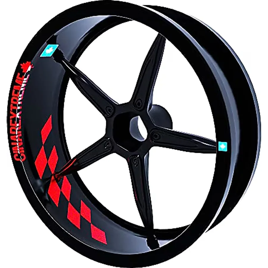 Çınar Extreme Gp Flag Damalı Reflektif Kırmızı İç Jant Şeridi Sticker