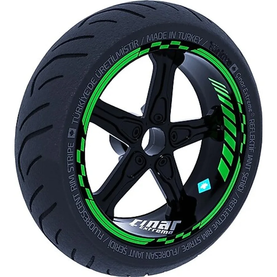 Çınar Extreme Orman Yeşili Moto GP İç Dış Jant Şeridi Takım Sticker