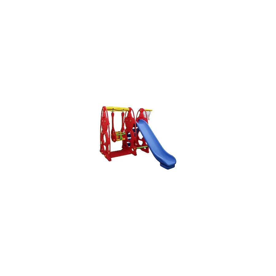 Çırak Kaydıraklı ve Salıncak Set - Çocuk Oyun Parkı - Salıncak - Kaydırak - Kırmızı
