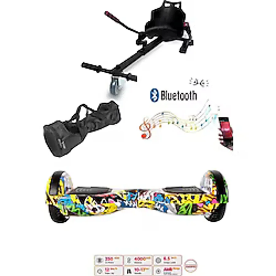 Citymate Elektrikli Kaykay Hoverboard Akıllı Denge 6.5 Inch + HoverKart + Çanta EXTREM PAKET D05
