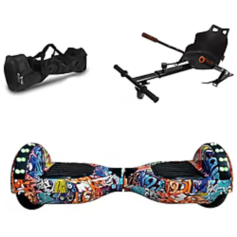 CityMate Elektrikli Kaykay Scooter Akıllı Denge Hoverboard + HoverKart + Çanta FULL LEDLİ EXTREM PAKET D04
