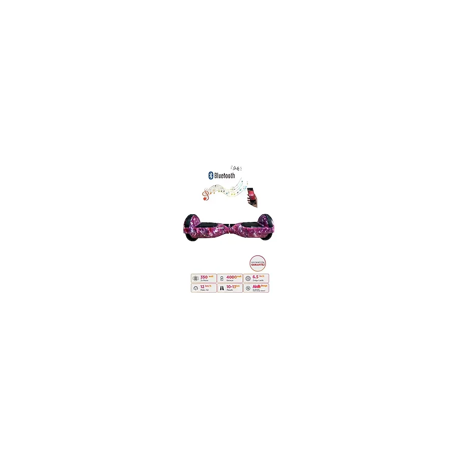 Citymate Hoverboard 6.5 inch Elektrikli Kaykay Scooter Bluetooth Hoparlörlü D03 cok-renkli