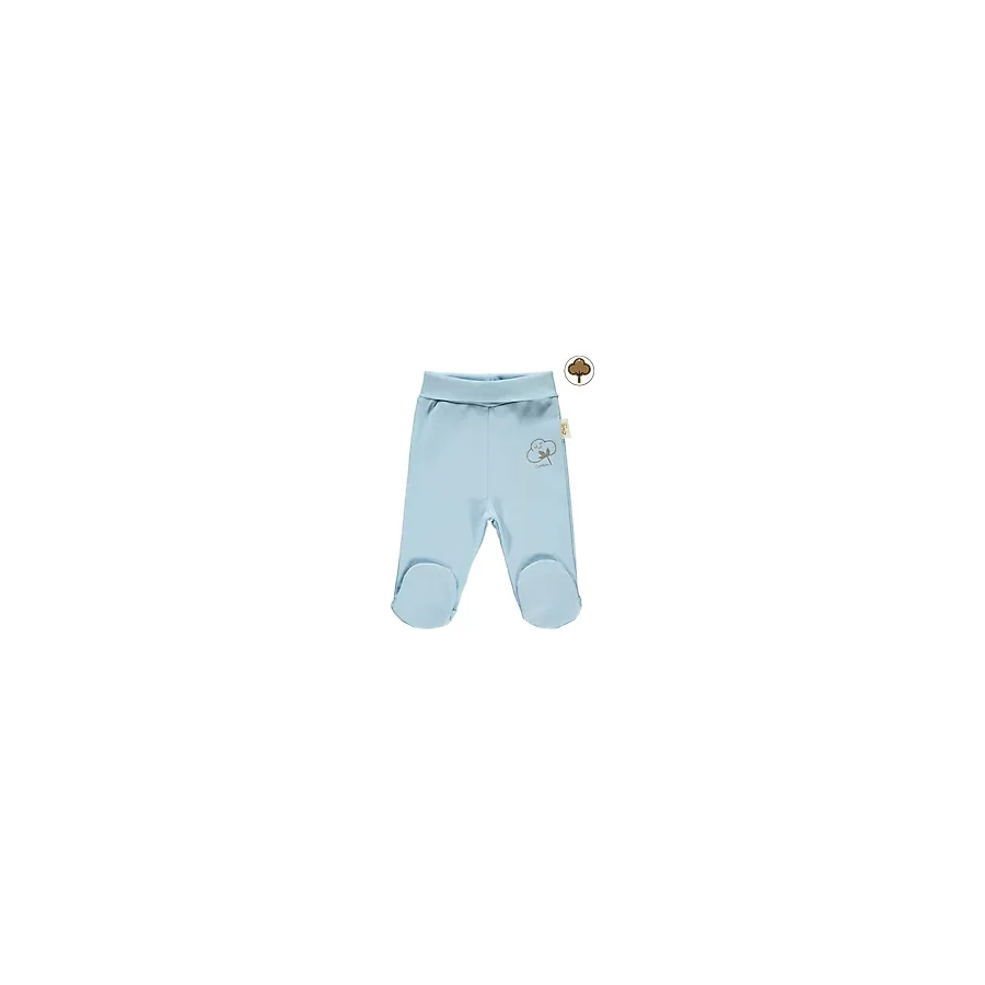 Civil Baby Bebek Organik Patikli Tek Alt 0-6 Ay Mavi - 0 - 1 Ay
