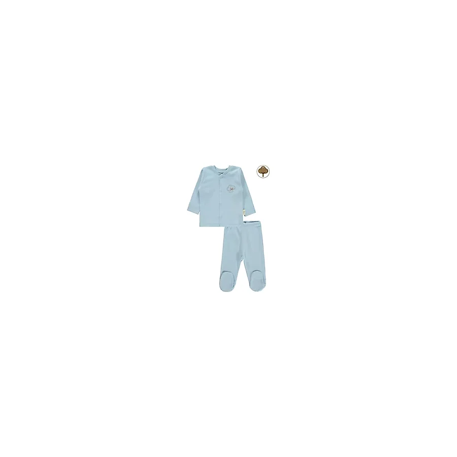 Civil Baby Bebek Organik Pijama Takımı 0-6 Ay Mavi