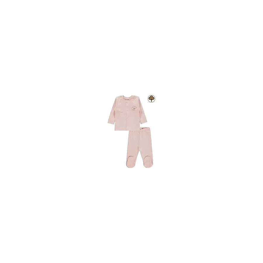 Civil Baby Bebek Organik Pijama Takımı 0-6 Ay Pembe - 0 - 1 Ay