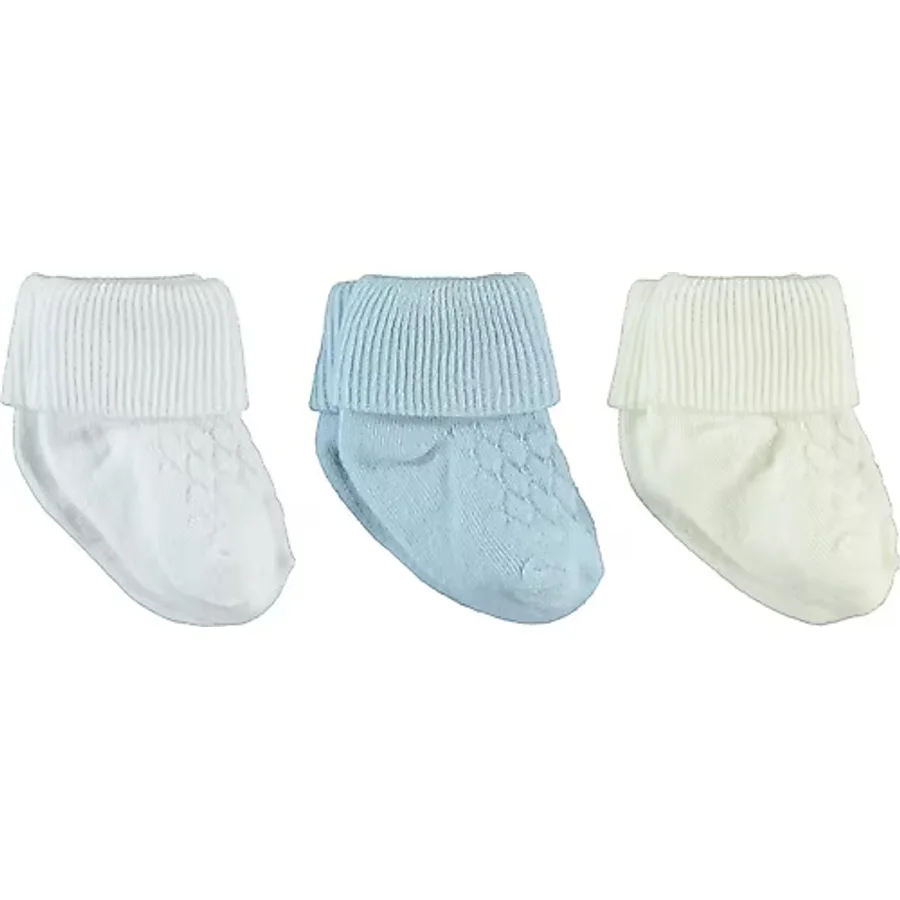 Civil Baby Erkek Bebek 3'lü Çorap Set 0-6 Ay Mavi