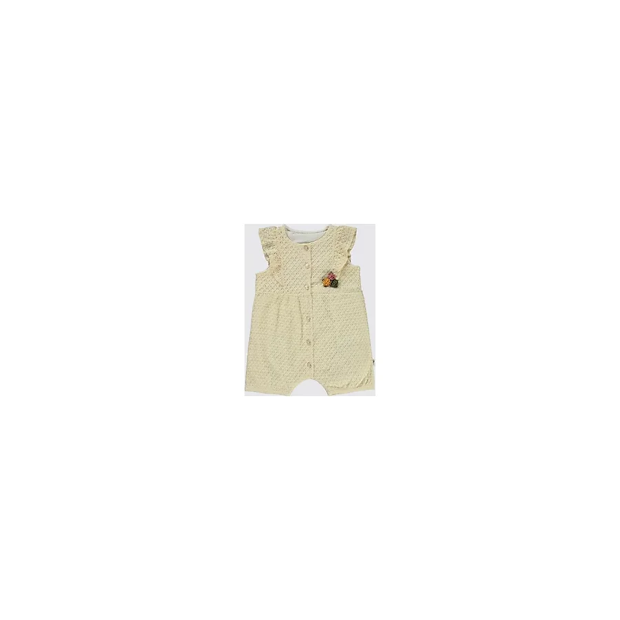 Civil Baby Kız Bebek Patiksiz Tulum 6-18 Ay Ekru