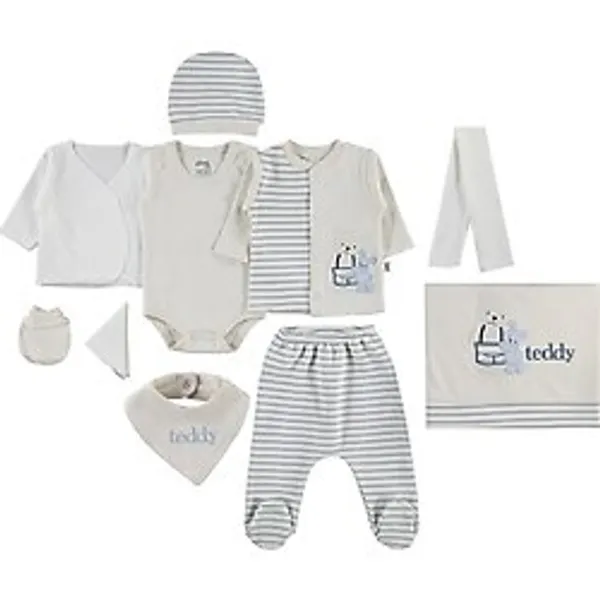 Civil Baby Teddy 10'lu 0-24 Ay Zıbın Setleri - Mavi - 0 - 1 Ay - Su Mavisi