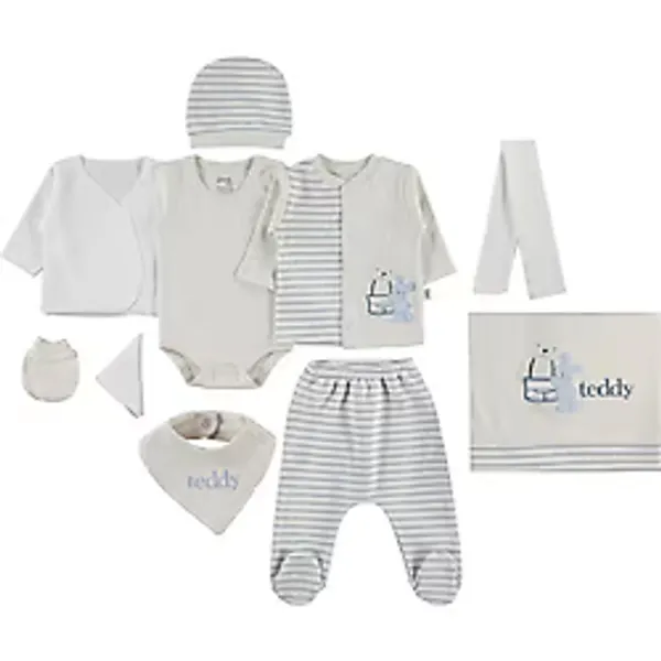 Civil Baby Teddy 10'lu 0-24 Ay Zıbın Setleri - Mavi