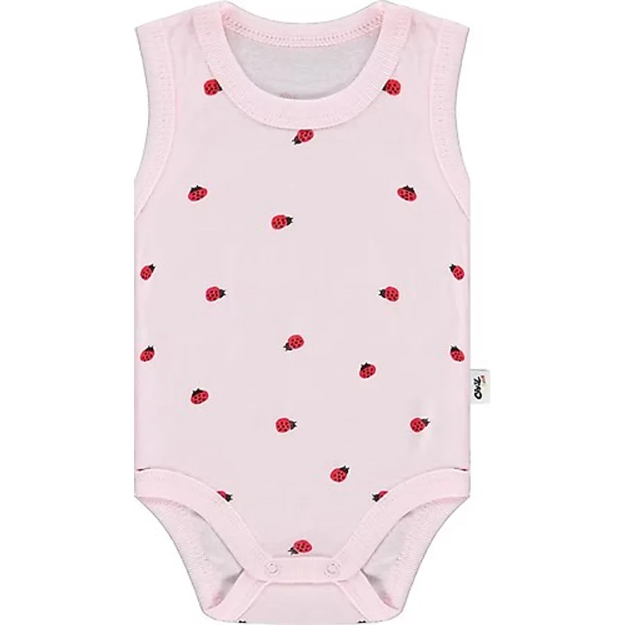 Civil Baby Uğur Böceği Empirme 0-48 Ay Çıtçıtlı Badi - Pembe 3-6 Ay
