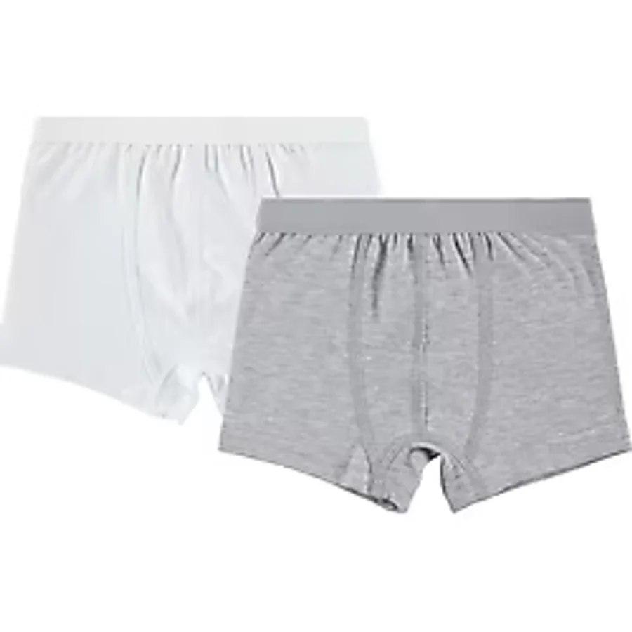 Civil Boys Erkek Çocuk 2'li Boxer Set 2-10 Yaş Gri-Beyaz