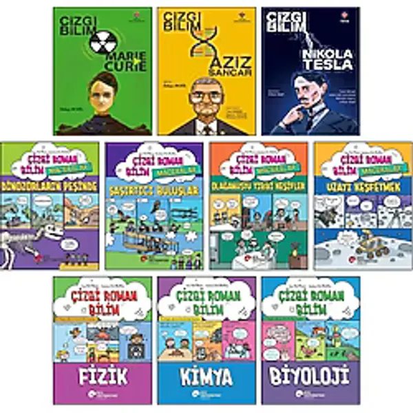 Çizgi Roman Bilim Adamları Marie Curie Aziz Sancar Nikola Tesla Fizik Kimya Biyoloji Uzayı Keşfetmek Maceralar Çocuklara Bilimi Sevdirecek Kitaplar Çizgi Bilim Kitapları