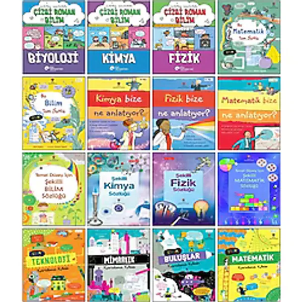 Çizgi Roman Bilim Biyoloji Kimya Fizik Stem Steam Teknoloji Matematik Buluşlar Mimarlık Karalama Kitabı Bu Matematik Bilim Tam Senlik Çocuklar için Fen Bilimleri Fizik Kimya Biyoloji Kitapları Seti