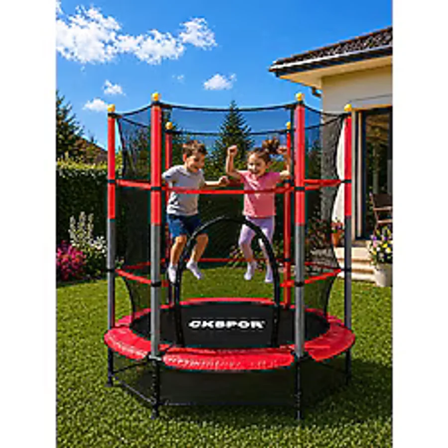 CKSpor 140 Cm 55 İnç Tam Boy Koruma Fileli Çocuk Trambolini Güvenlik Fileli Trambolin 140 x 160 CM