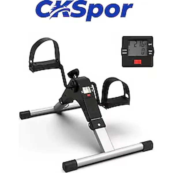 CKSpor Mini Taşınabilir El ve Ayak Kondisyon Bisikleti - Katlanabilir LCD Ekranlı Masa Altı Egzersiz Aleti - 1 Yaş - Siyah