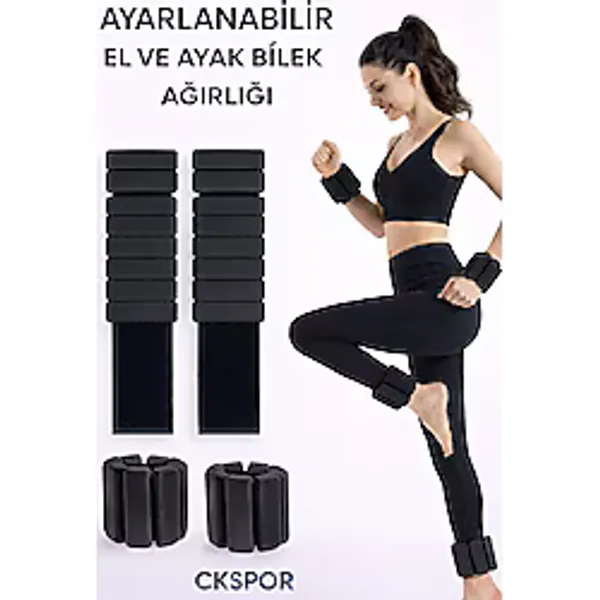 CKSpor Yeni Nesil Ayarlanabilir El ve Ayak Bilek Ağırlığı 2 Adet 500 Gr Ayarlanabilir Ağırlık Ekipmanı