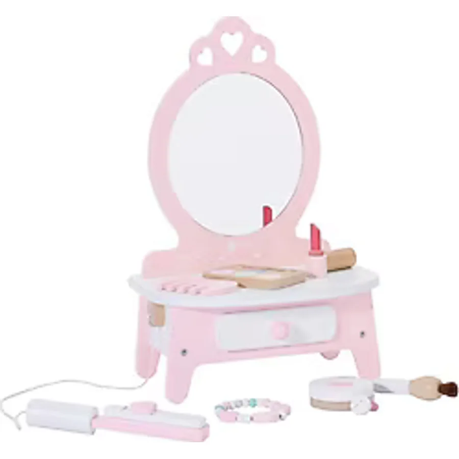 Classic World Pembe Ahşap Makyaj Masası