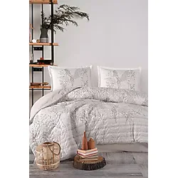 Clasy Ranforce Pamuk Çift Kişilik Dört Mevsim Set Betina V1 Taş Rengi - 220 x 230 cm
