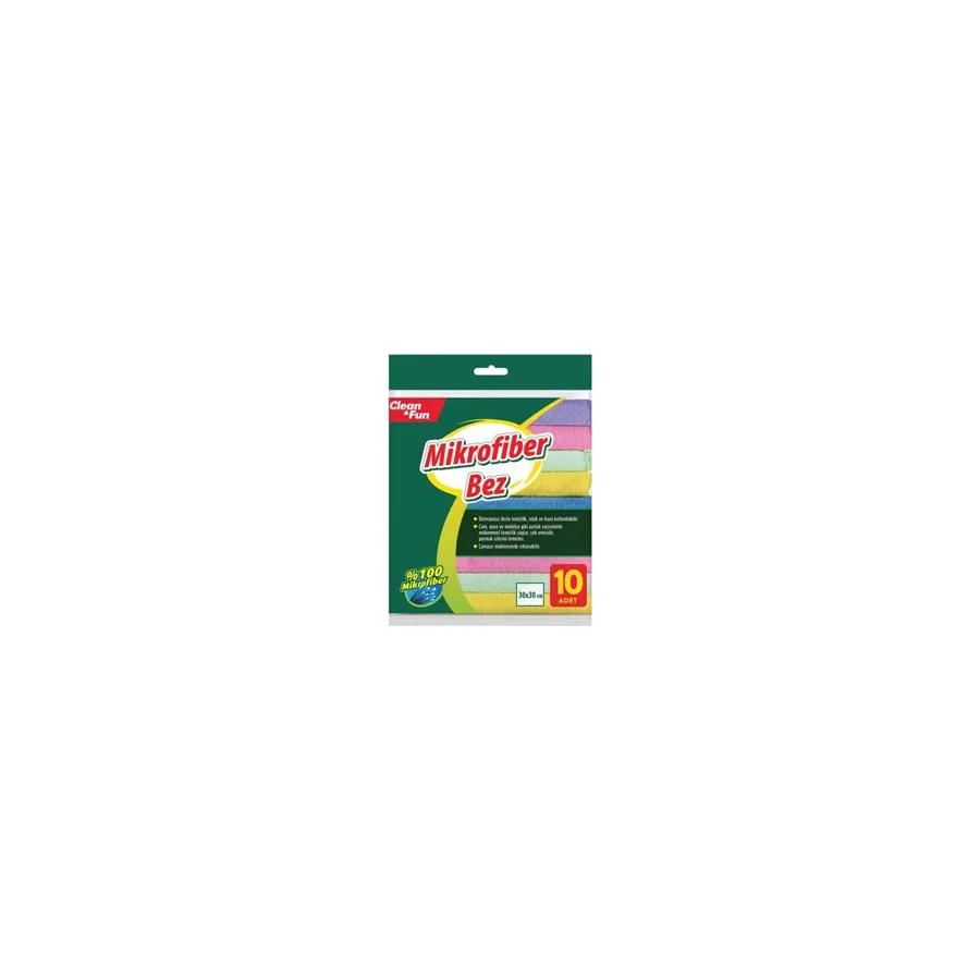 Clean&Fun 10'lu Mikrofiber Temizlik Bezi