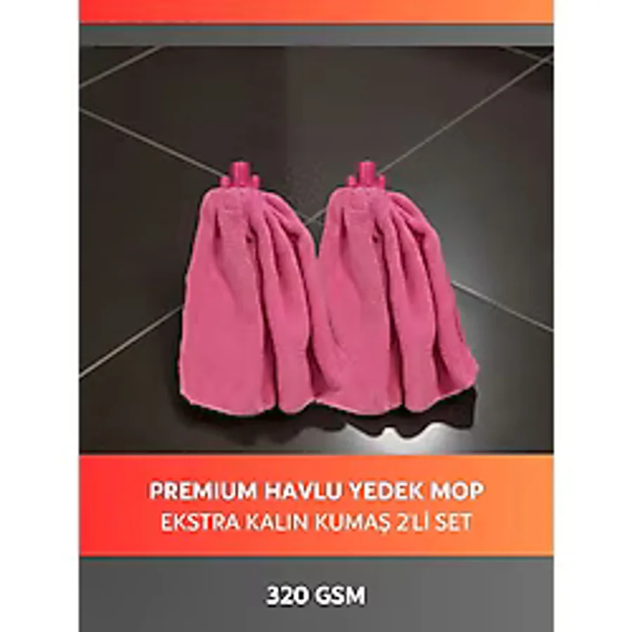 Cleanshe Premium Mikrofiber Mop Yedek Havlu 2'li Set