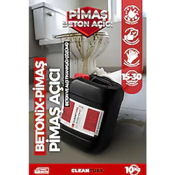 Cleanturk Betonix-Pimaş Beton ve Alçı Sökücü Pimaş Boruya Zarar Vermez, Gider Açıcı Çözüm 5 kg
