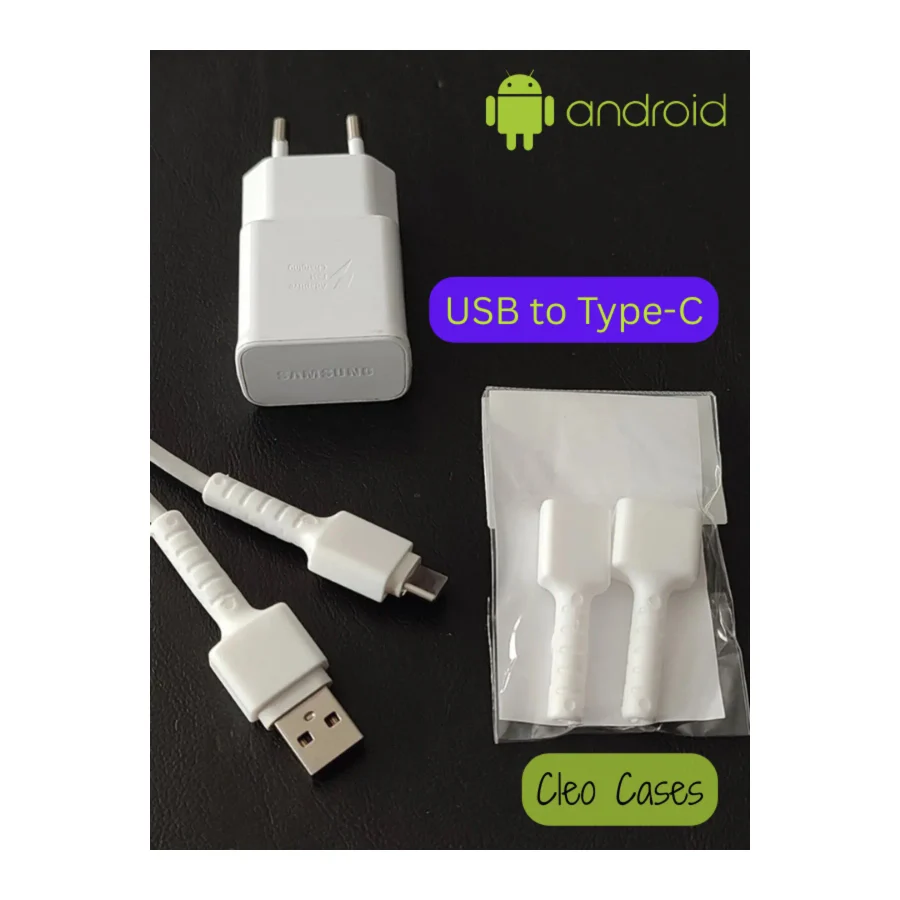 Cleo Cases Tarzını Yansıt Android Usb To Type-C Şarj Kablo Ucu Koruyucu