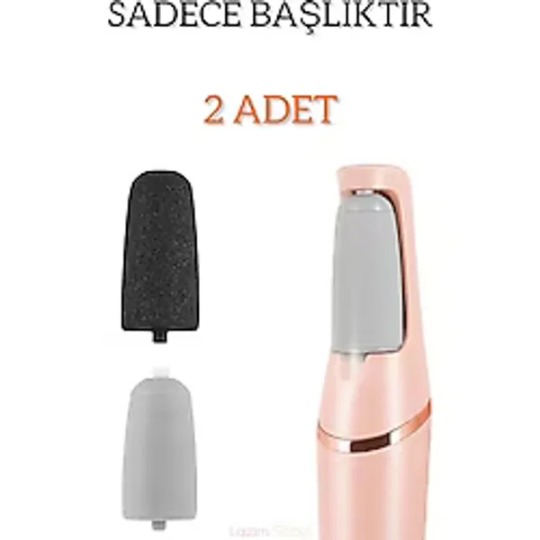 CNGZSHOP Şarjlı Ayak Topuk Törpüsü Yedek Başlıkları, 2 Adet, Pembe