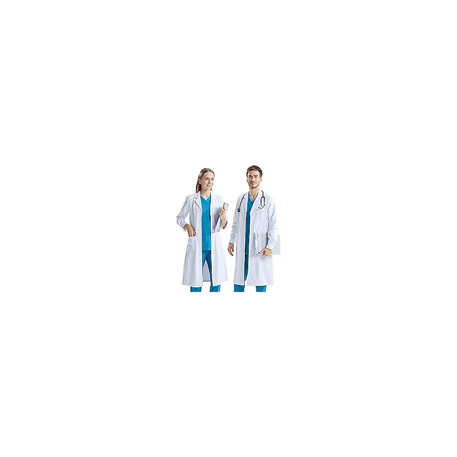 CoatCool Laboratuvar önlüğü, pamuk, kadın, erkek, önlük, beyaz, düğmeli doktor önlüğü, 3 cepli, uzun kollu, laboratuvar mantosu, kimya önlüğü, iş kıyafeti, doktor mantosu, koruyucu kıyafet,