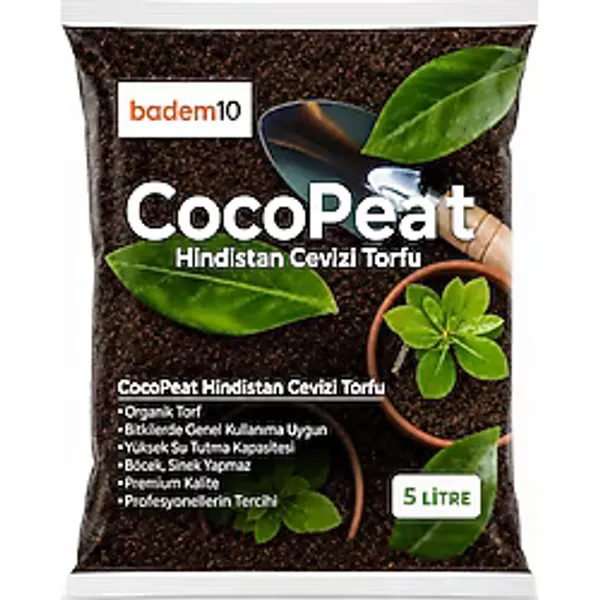 Cocopeat 5 Litre (Hindistan Cevizi Kabuğu Torfu) Sülük Salyangoz Sürüngen Amfibi Kemirgen Yatağı