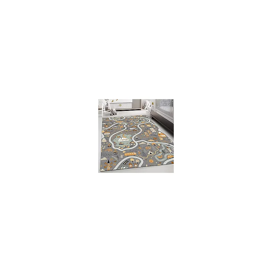 Çocuk Bebek Odası Eğitici Oyun Halısı Yıkanabilir Kaymaz Taban Çocuk Halısı Oyun Matı Kreş Halısı Bebek Playmat Halı Çocuklar Erkek Kız Çocuk Odası Ev Dekorasyonu (Gri, 100 x 160 cm)