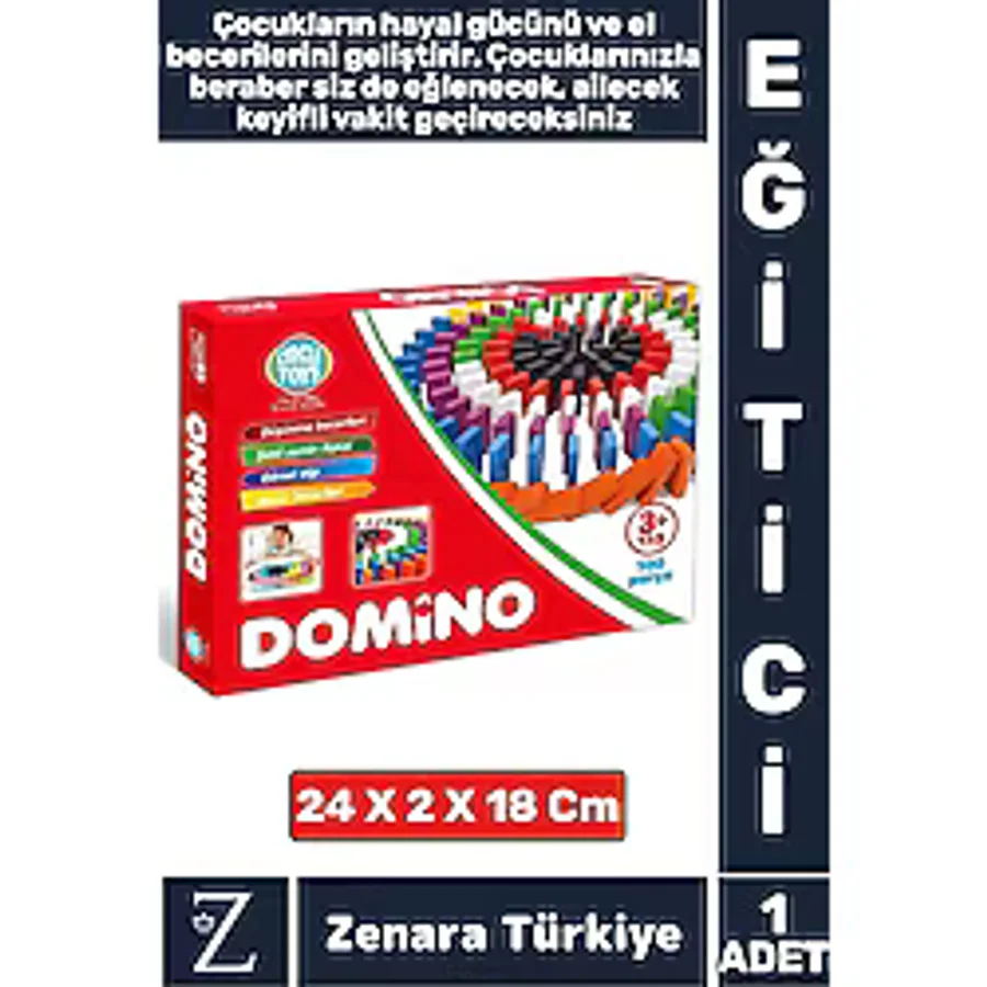 Çocuk Eğitici El Göz Koordinasyonu Zeka Üretkenlik Hayal Kurma El Becerisi Eğlenceli 100'LÜ Domino