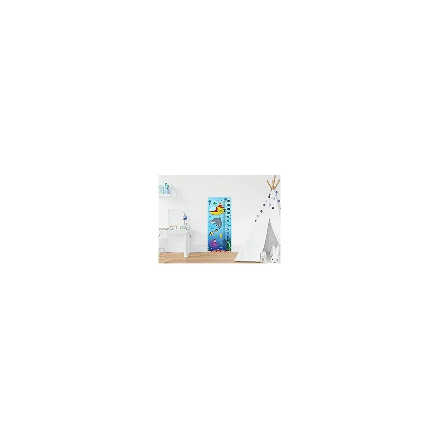 Çocuk Odası Bebek Odası Boy Ölçer Boy Cetveli Sticker Su Altı