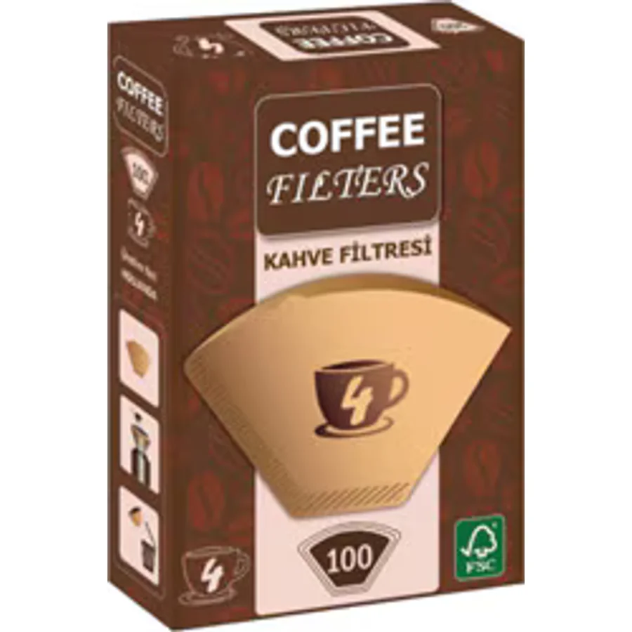 Coffee Filters No:4 100'lü Brown Filtre Kahve Kağıdı