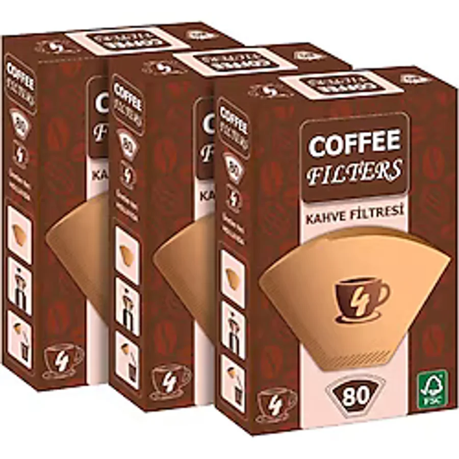 Coffee Filters No:4 80'li 3 Paket Filtre Kahve Kağıdı