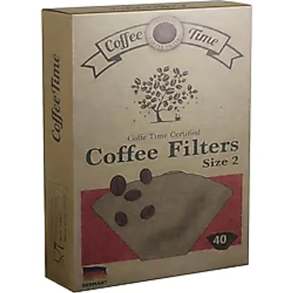 Coffee Time Sertifikalı Filtre Kahve Kağıdı Coffee Filters 1/2 2 Numara 40'lı Paket