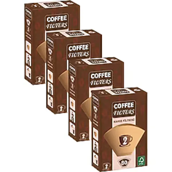 Coffeo Filters NO2 80 Adet Kahve Filtre Kağıdı x 4 Adet