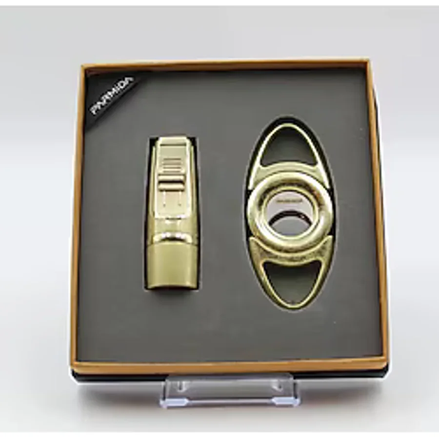 Cohiba Çakmak Kesici İkili Fırçalı Gold Puro Seti